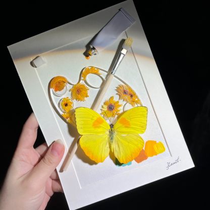 2154 Boutique series Real Butterfly Specimen Series Hand-Painted Patterns Glitter Insect Craft Art Animal Specimen Framed Ornament Home Wall Decor Painting Creative Gift For Art Collection Home Decorations