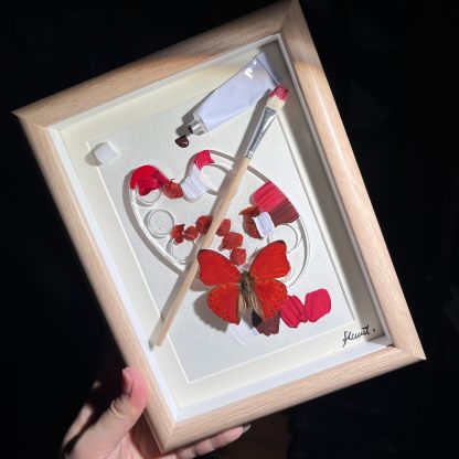 2164 Boutique series Real Blue Swallowtail Butterfly Specimen Hand-Painted Palette Background Insect Craft Display Home Wall Decor Painting Animal Specimen Ornament Creative Gift For Art Fans Home Décor