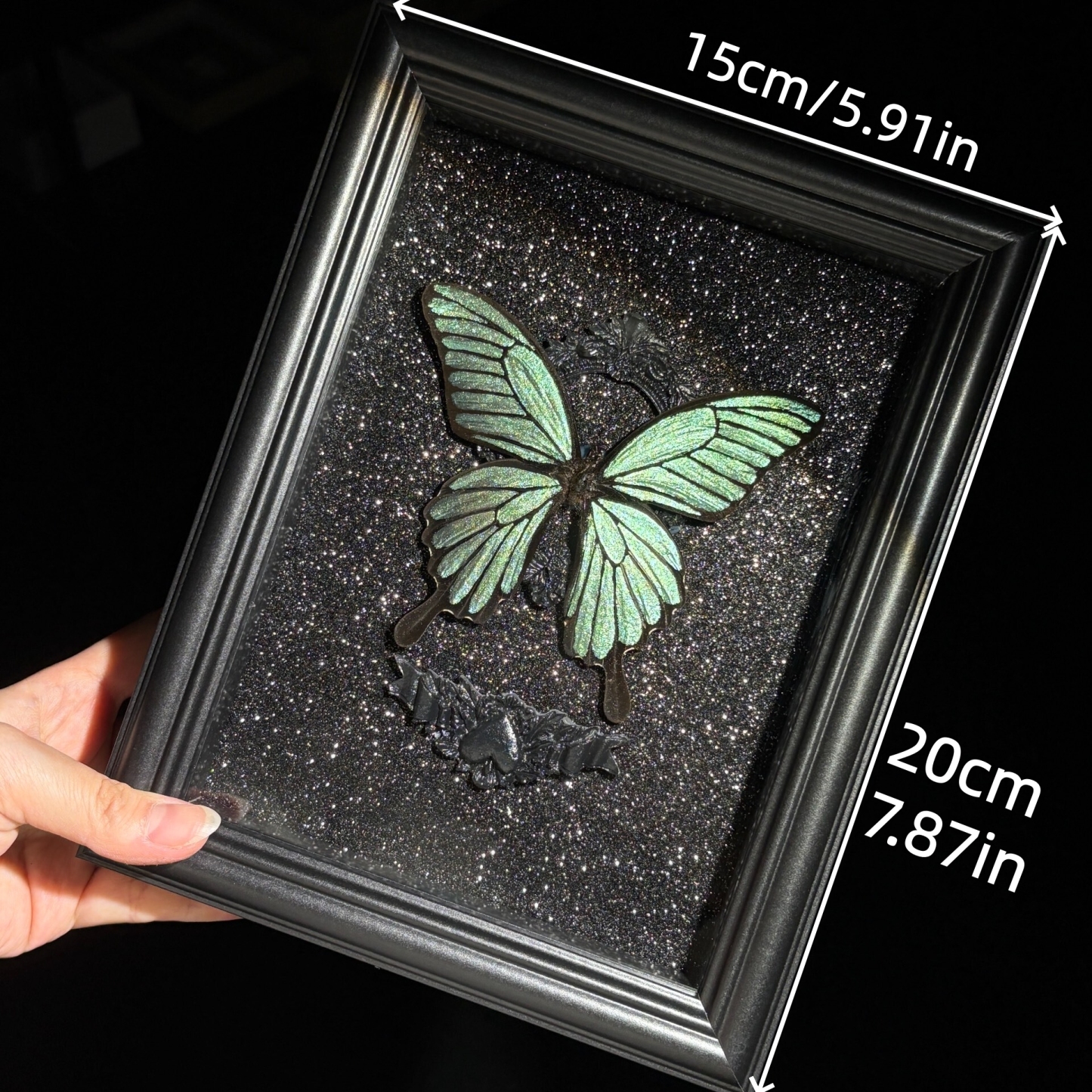 2151 Boutique series Real Butterfly Specimen Swallowtail on Hand Painted Board Insect Art Display Animal Taxidermy Frame Decor Home Gift 