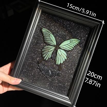 2151 Boutique series Real Butterfly Specimen Swallowtail on Hand Painted Board Insect Art Display Animal Taxidermy Frame Decor Home Gift 