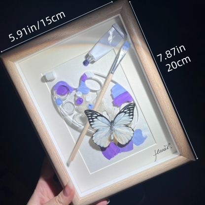 2152 Boutique series Hand-Painted Vortex Galaxy with Real Butterfly Specimen Taxidermy Framed Insect Art Display  Unique Home Decor  Creative Gift Idea