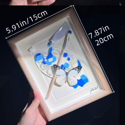 2152 Boutique series Hand-Painted Vortex Galaxy with Real Butterfly Specimen Taxidermy Framed Insect Art Display  Unique Home Decor  Creative Gift Idea