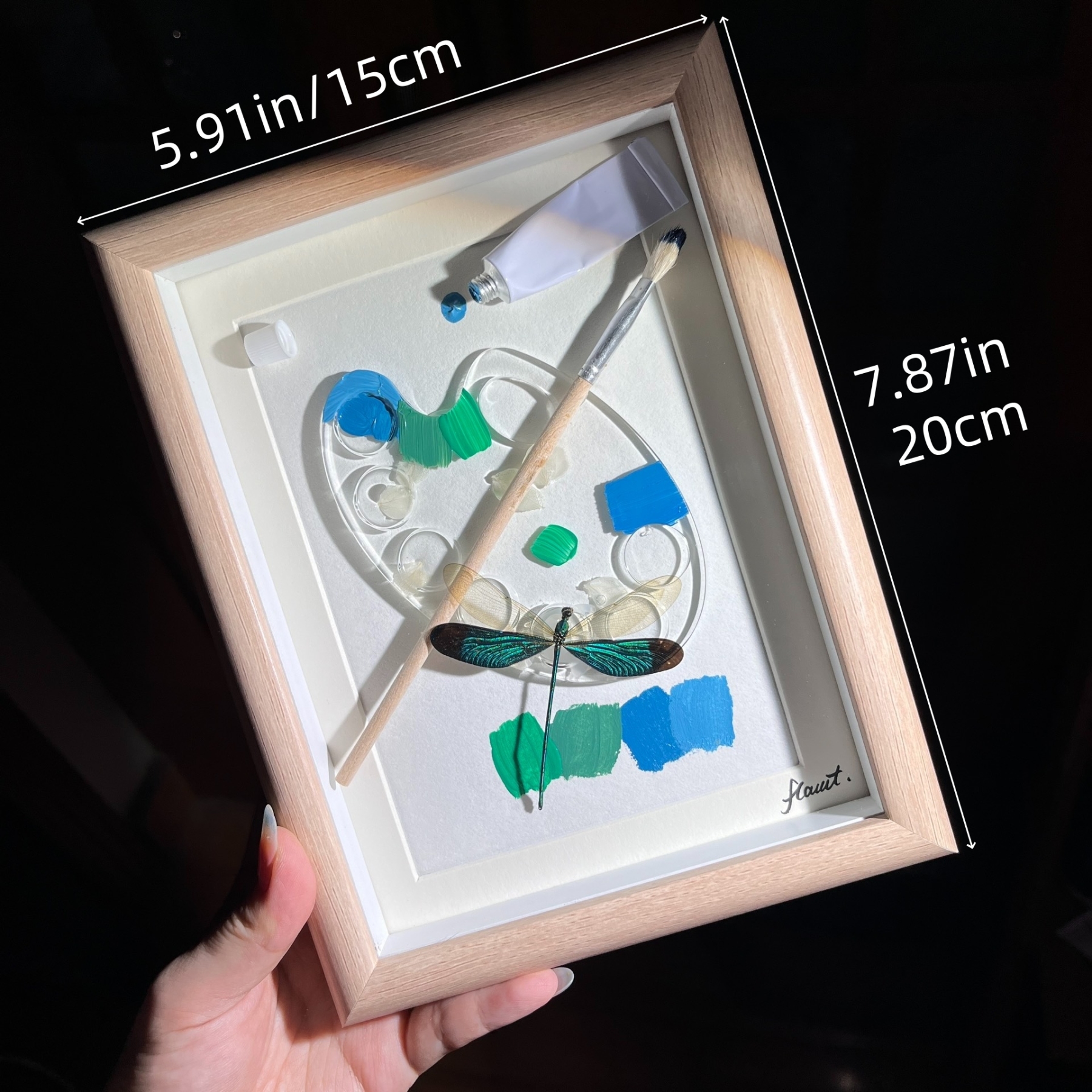 2152 Boutique series Hand-Painted Vortex Galaxy with Real Butterfly Specimen Taxidermy Framed Insect Art Display Unique Home Decor Creative Gift Idea