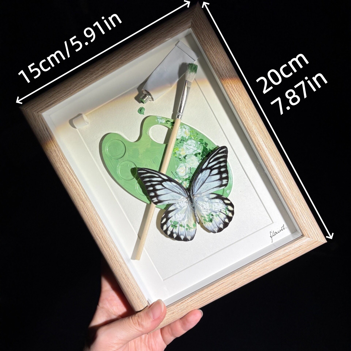 2154 Boutique series Real Butterfly Specimen Series Hand-Painted Patterns Glitter Insect Craft Art Animal Specimen Framed Ornament Home Wall Decor Painting Creative Gift For Art Collection Home Decorations