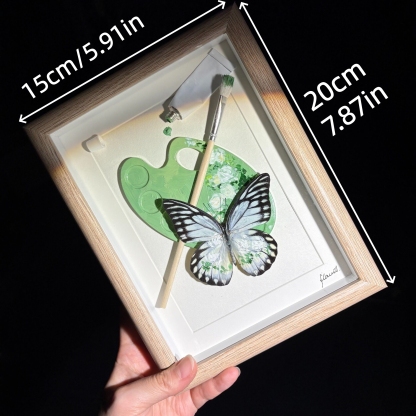2154 Boutique series Real Butterfly Specimen Series Hand-Painted Patterns Glitter Insect Craft Art Animal Specimen Framed Ornament Home Wall Decor Painting Creative Gift For Art Collection Home Decorations