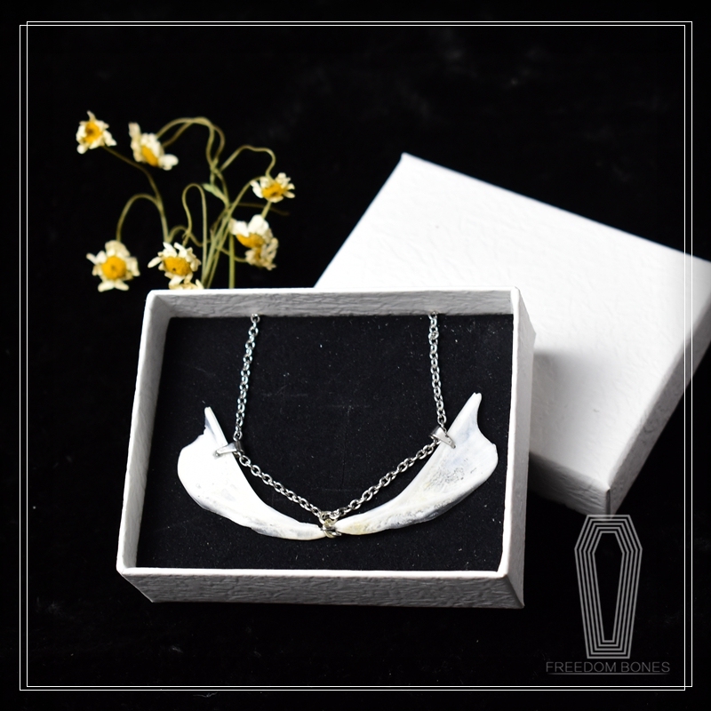 2104 Jewelry series Handmade Gothic Necklace Punk Style Bone Pendant for Men Women Alloy Chain Christmas Halloween Gift Party Goth