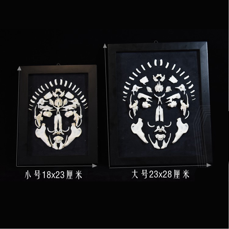 2002 Handmade Rabbit Skeleton Art Bone Texture Macabre Wall Decor Taxidermy Inspired Vintage Science Framed Display