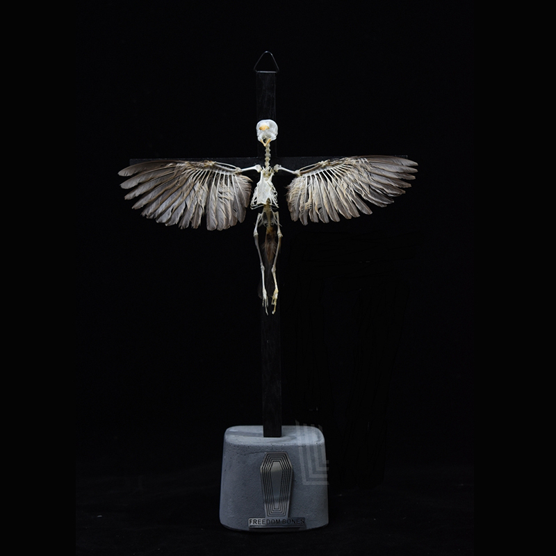 2003 Ornamental Bird Bone Cross Charm Gothic Home Decor Craft Miniatur