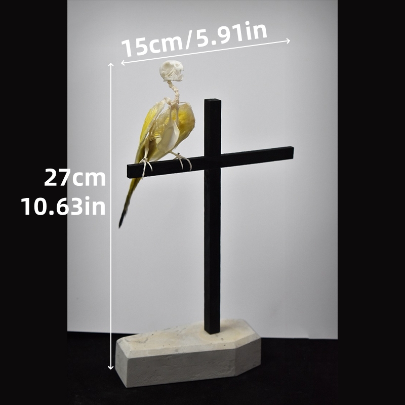 2007 Handmade Bird Bone Taxidermy Crucifix Artifice Vintage Curiosity Display Gothic Spiritual Symbol Wall Hanging NonOrganic Craft Decor