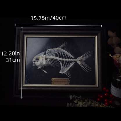 2021 Taxidermy Golden Pomfret Fish Skeleton Replica Bone Model Educational Science Display Art Craft Collection Marine Biology Study Decor