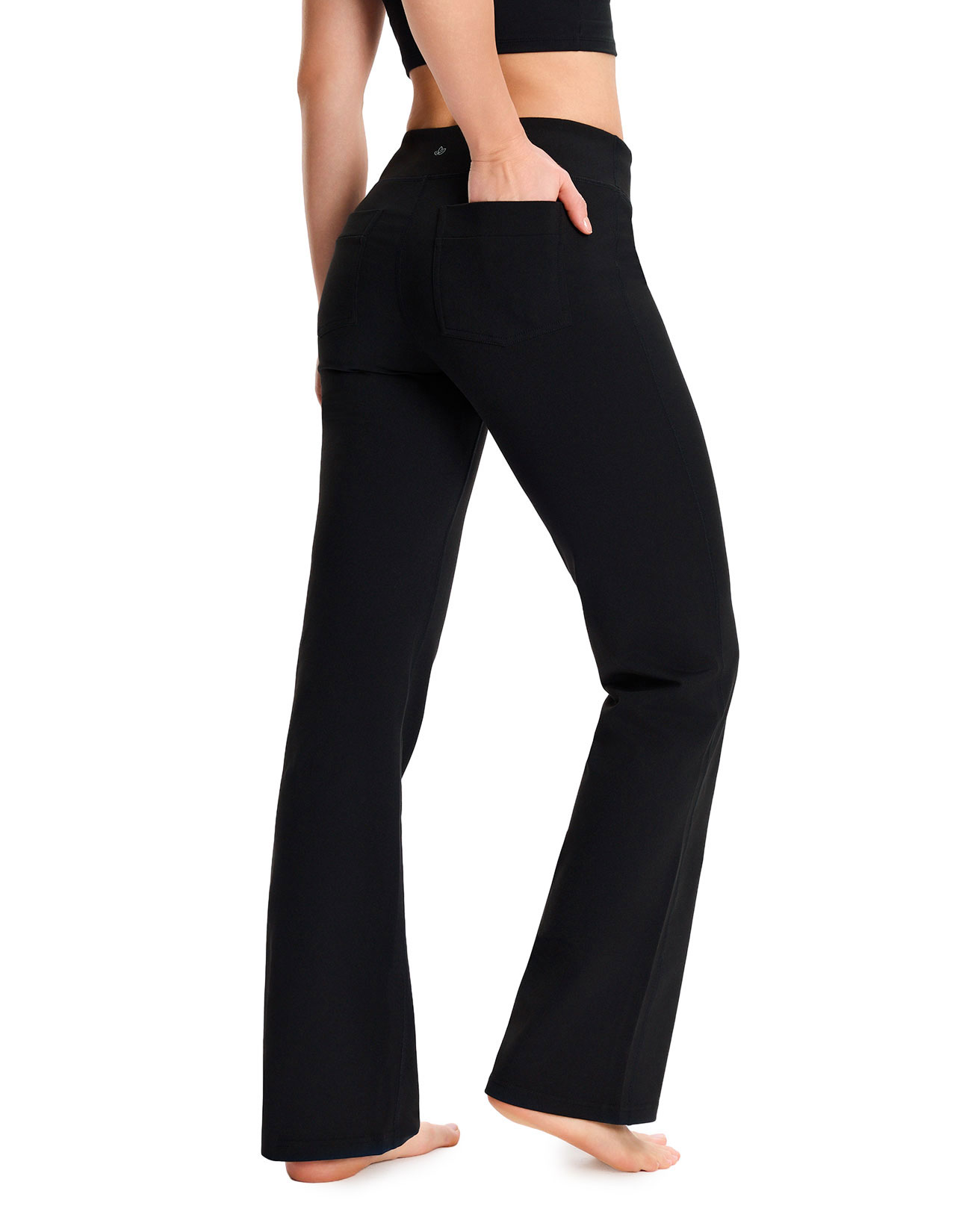 【Anyone more】Cari black washing pocket bootcut pants Essential Bootcut Yoga Pants, Back Pockets (Black) – Yogipace