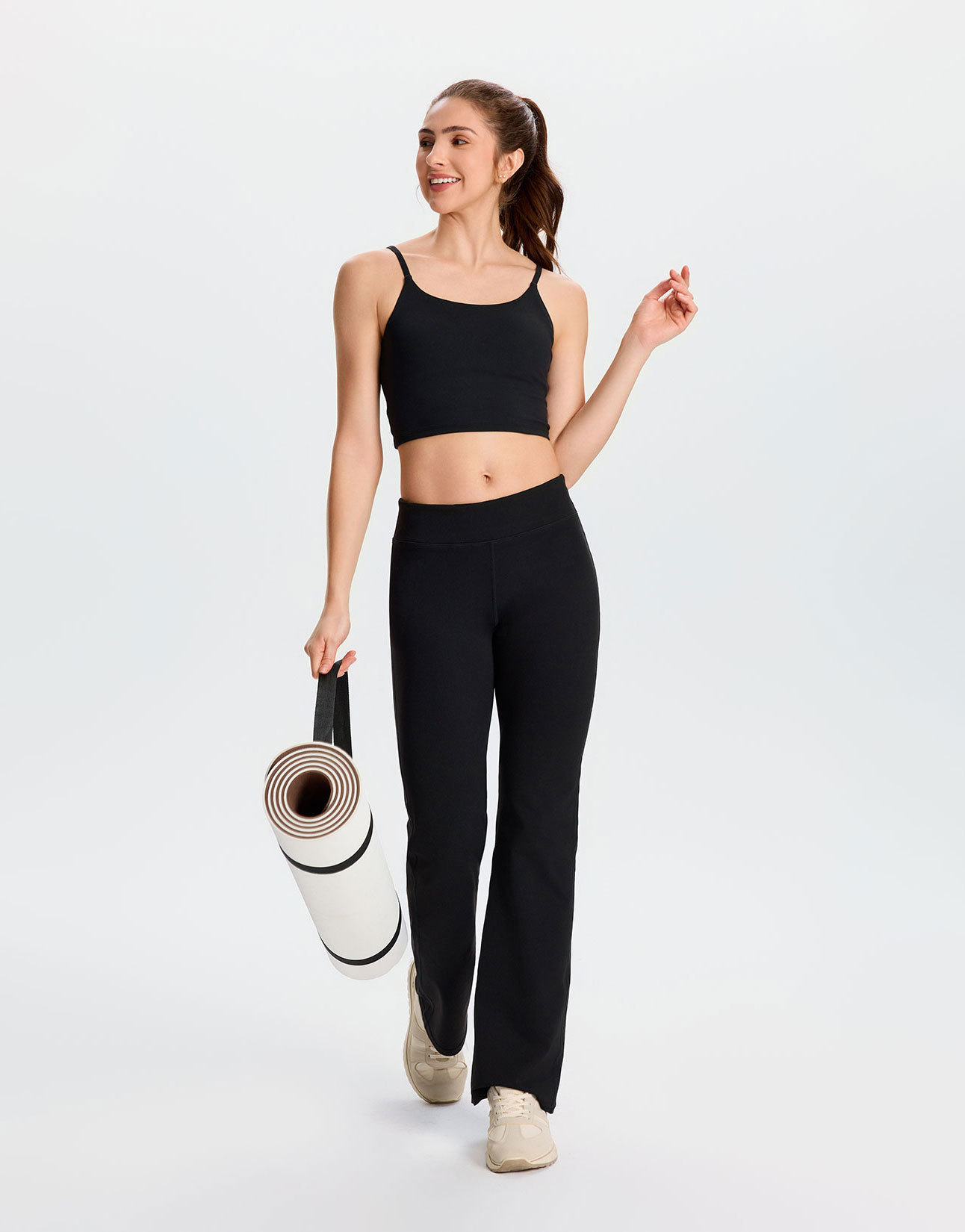 Essential Bootcut Yoga Pants, Back Pockets (Black)