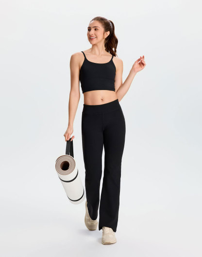 Essential Bootcut Yoga Pants, Back Pockets (Black)
