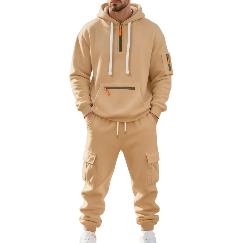 Men's 8-Pack Hoodie & Cargo Pants Tracksuit Set - 8 Colors, Only $24