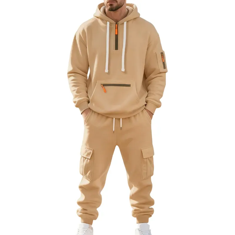 Men's 8-Pack Hoodie & Cargo Pants Tracksuit Set - 8 Colors, Only $24
