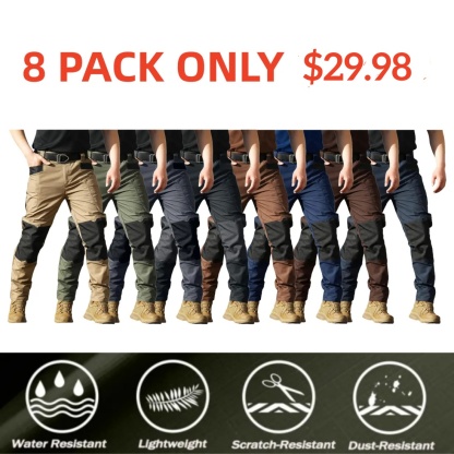Men's Flex Stretch Tactical Pants, Water Resistant Ripstop Cargo Pants