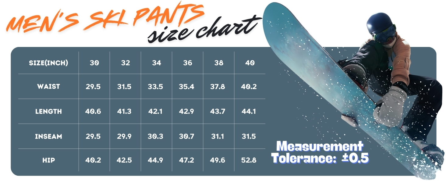 Men's Snow Ski Pants Windproof Snowboard Pants for Men Water Resistant Hiking Pants Fleece Lined