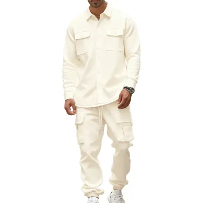8-Pack Mens Shirt Jacket & Cargo Pants Sets  Only $24 (All Colors Included)