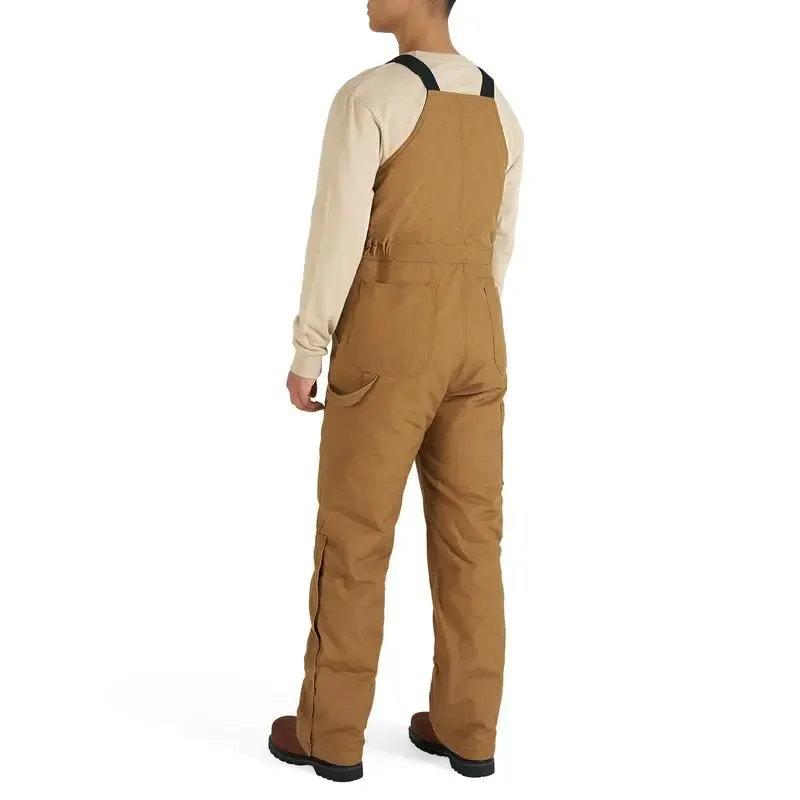 Men's Cold-Weather Insulated Bib Overalls - Loose-Fit Canvas + Tool Pockets