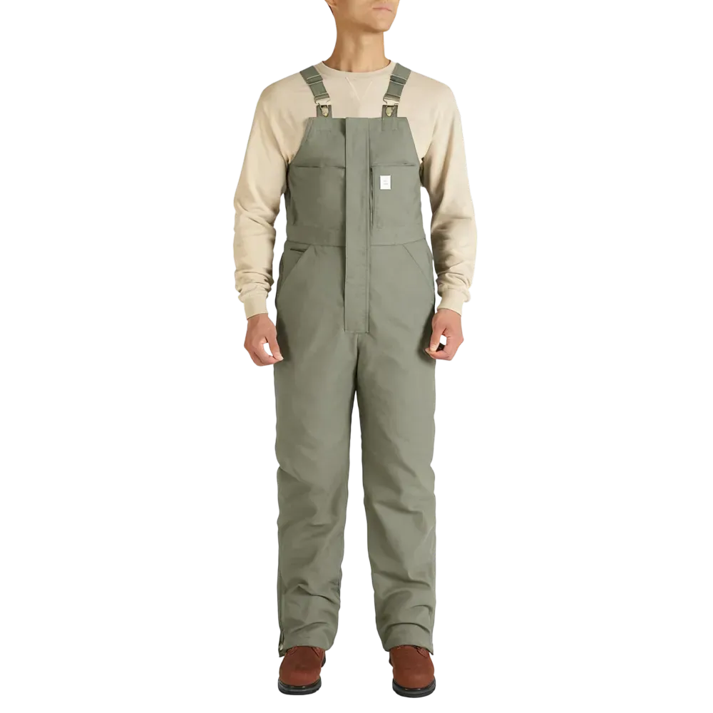 Men's Cold-Weather Insulated Bib Overalls - Loose-Fit Canvas + Tool Pockets