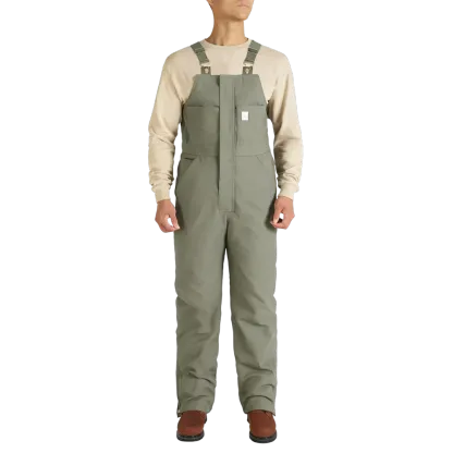 Men's Cold-Weather Insulated Bib Overalls - Loose-Fit Canvas + Tool Pockets