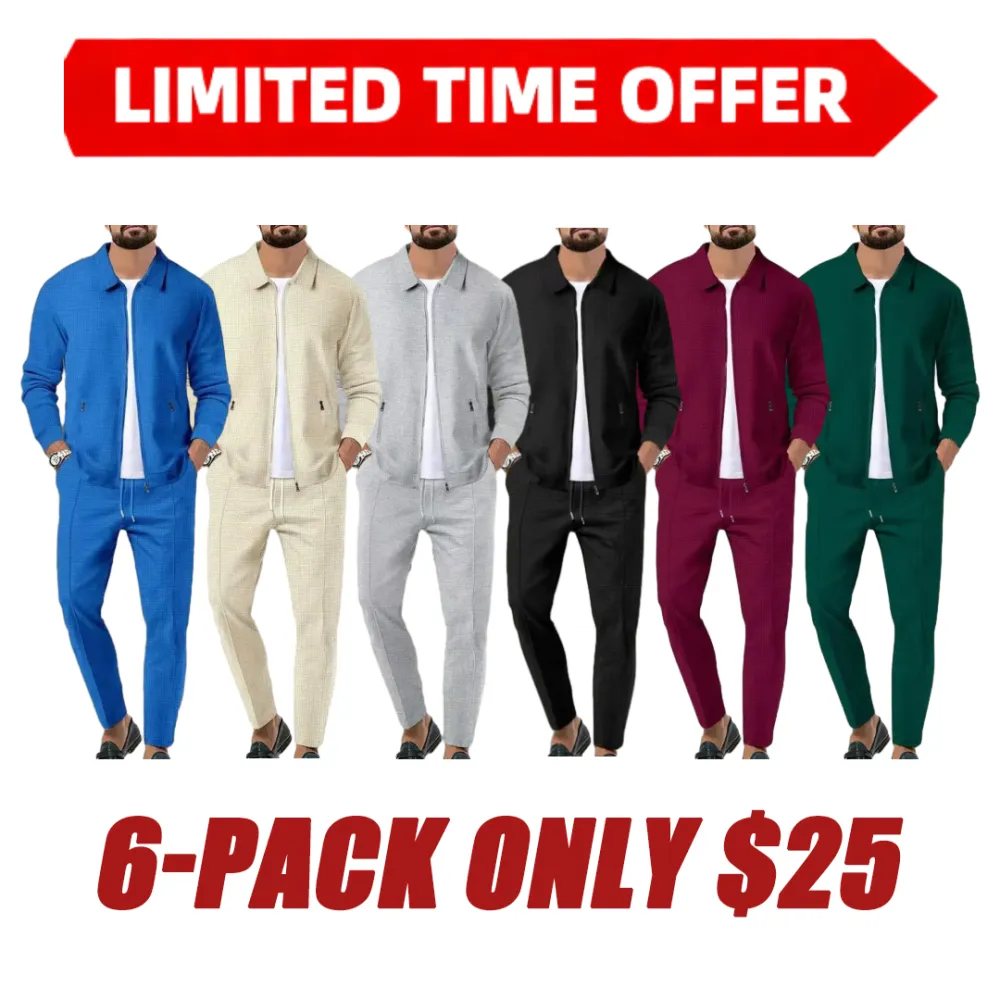 Sporty Two-piece Set Men's Plain Zip Up Jacket & Drawstring Waist Pants Tracksuit Set