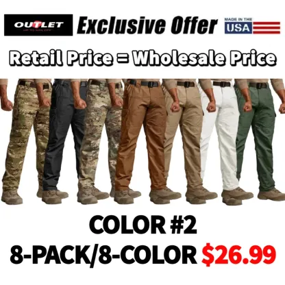 [8-PACK/8-COLOR]Men's Tactical Work Pants 9 Pockets Ripstop