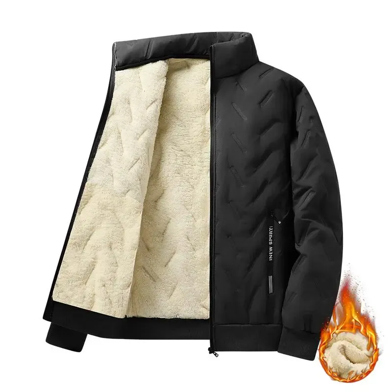 Men's Hooded Fleece Casual Set Stand Collar Jacket & Pants