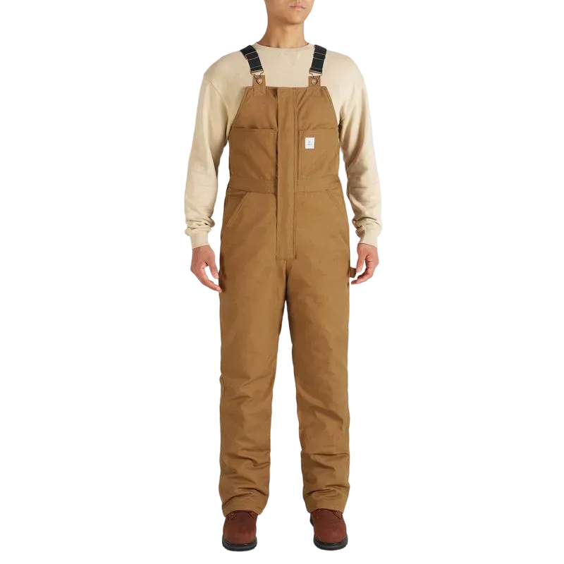 Men's Cold-Weather Insulated Bib Overalls - Loose-Fit Canvas + Tool Pockets