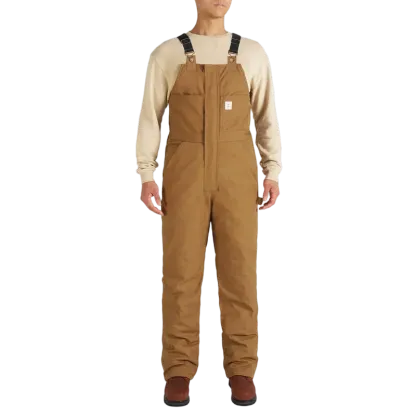 Men's Cold-Weather Insulated Bib Overalls - Loose-Fit Canvas + Tool Pockets
