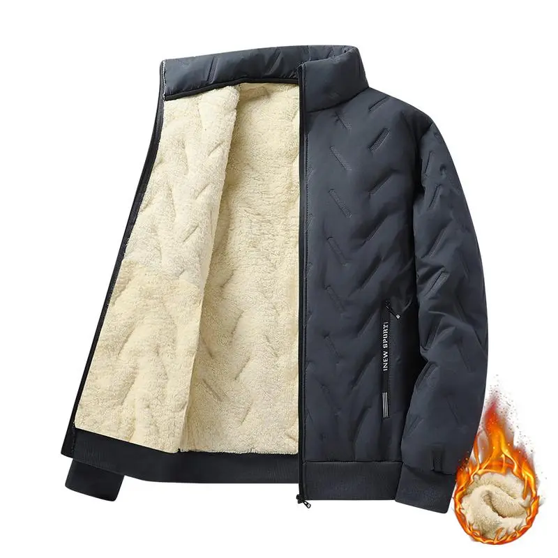 Men's Hooded Fleece Casual Set Stand Collar Jacket & Pants