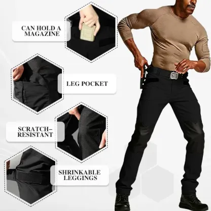 Men's Flex Stretch Tactical Pants, Water Resistant Ripstop Cargo Pants