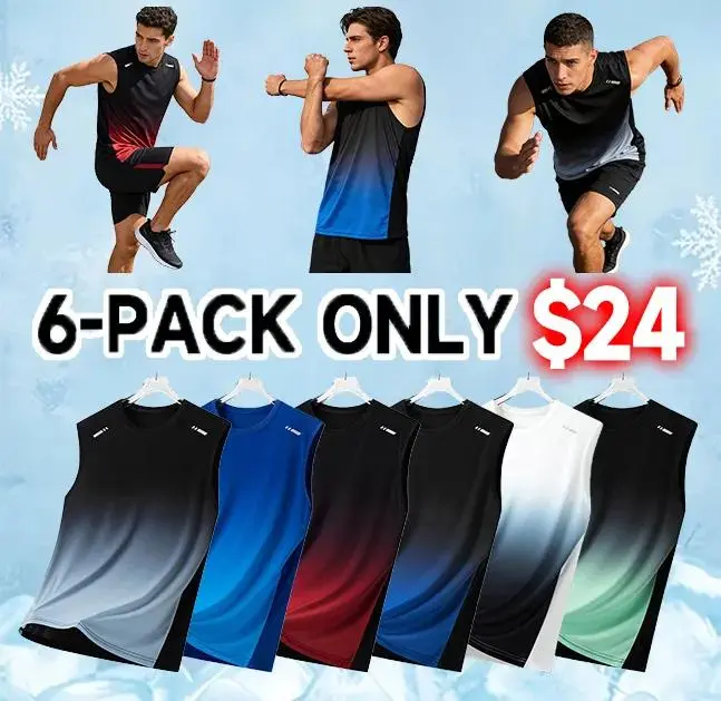 Men's Ultra-Thin Loose Fit Tank Top with Gradient Print Design Breathable Athletic Tops