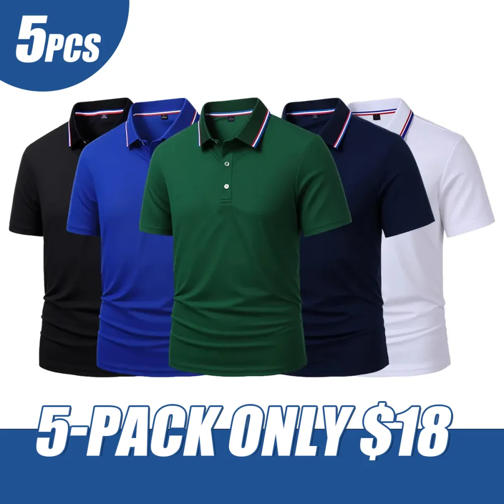 Men's Dry Fit Moisture Fabric Polo Collar Shirt