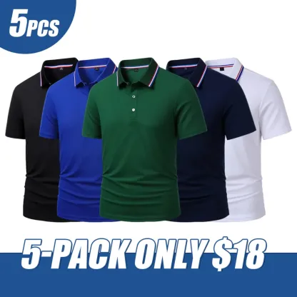 Men's Dry Fit Moisture Fabric Polo Collar Shirt