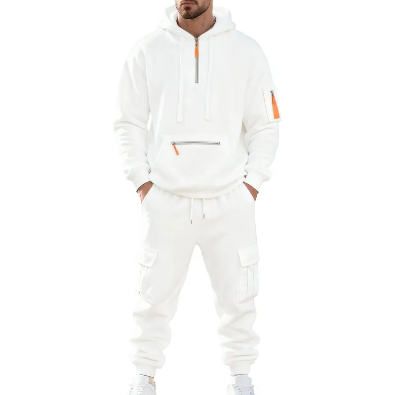 Men's 8-Pack Hoodie & Cargo Pants Tracksuit Set - 8 Colors, Only $24