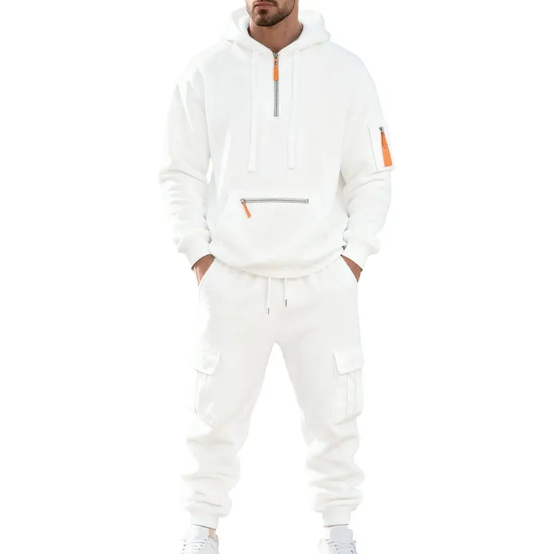 Men's 8-Pack Hoodie & Cargo Pants Tracksuit Set - 8 Colors, Only $24
