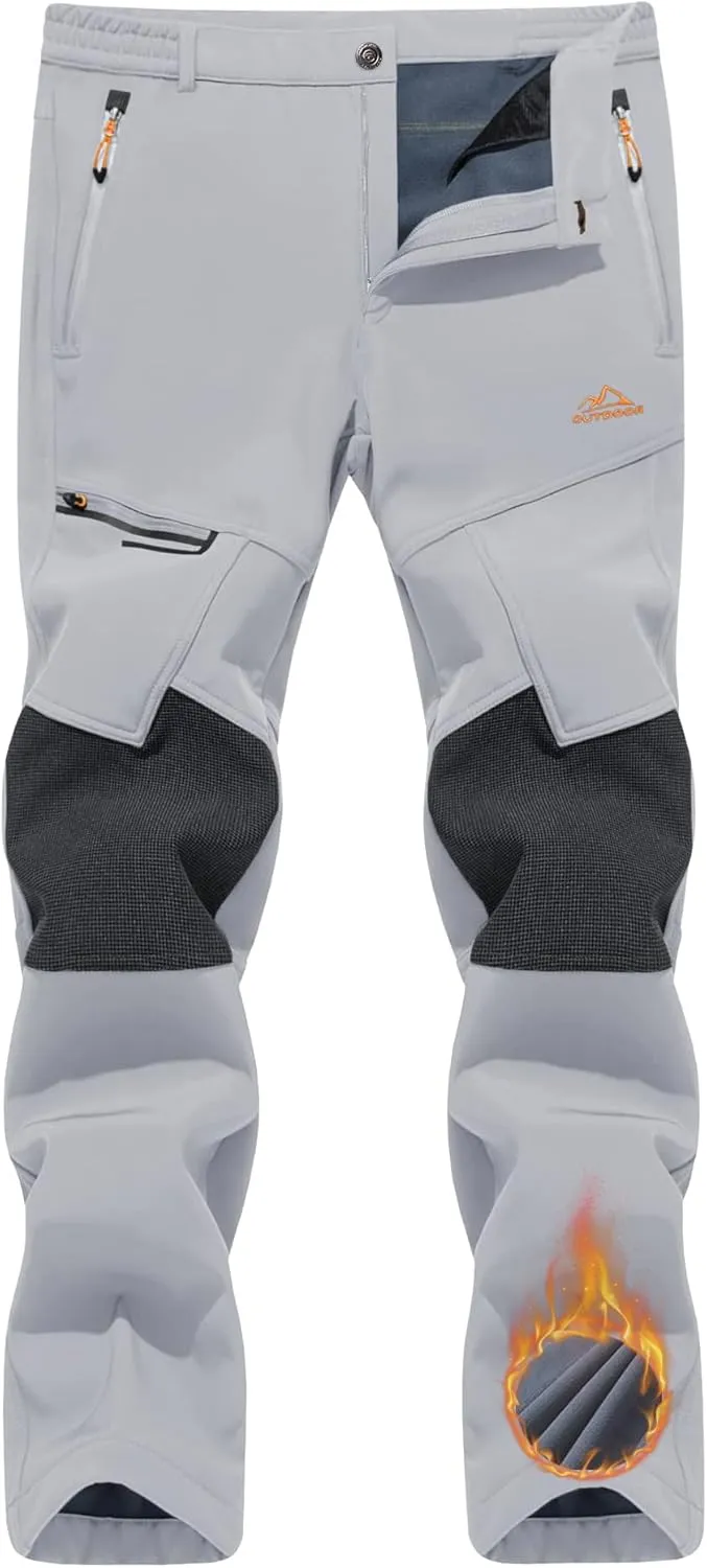 Men's Snow Ski Pants Winter Fleece Lined Pants for Mens