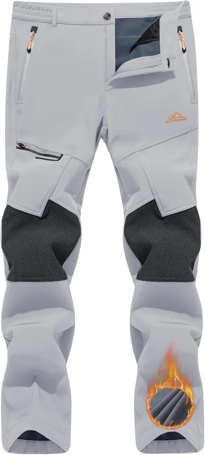 Men's Snow Ski Pants Winter Fleece Lined Pants for Mens