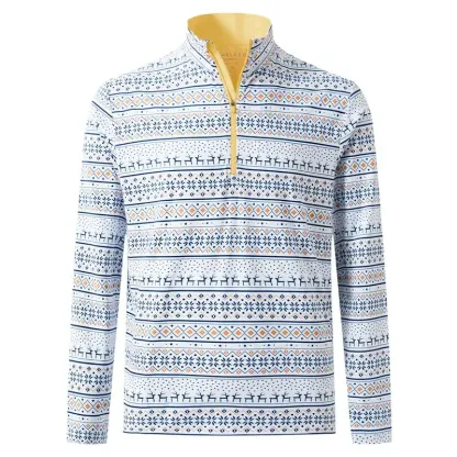 Men’s 1/4 Zip Printed Athletic Top