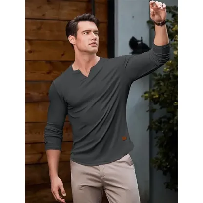 Men's Plain Casual Muscle Shirts for Men Slim Fitted