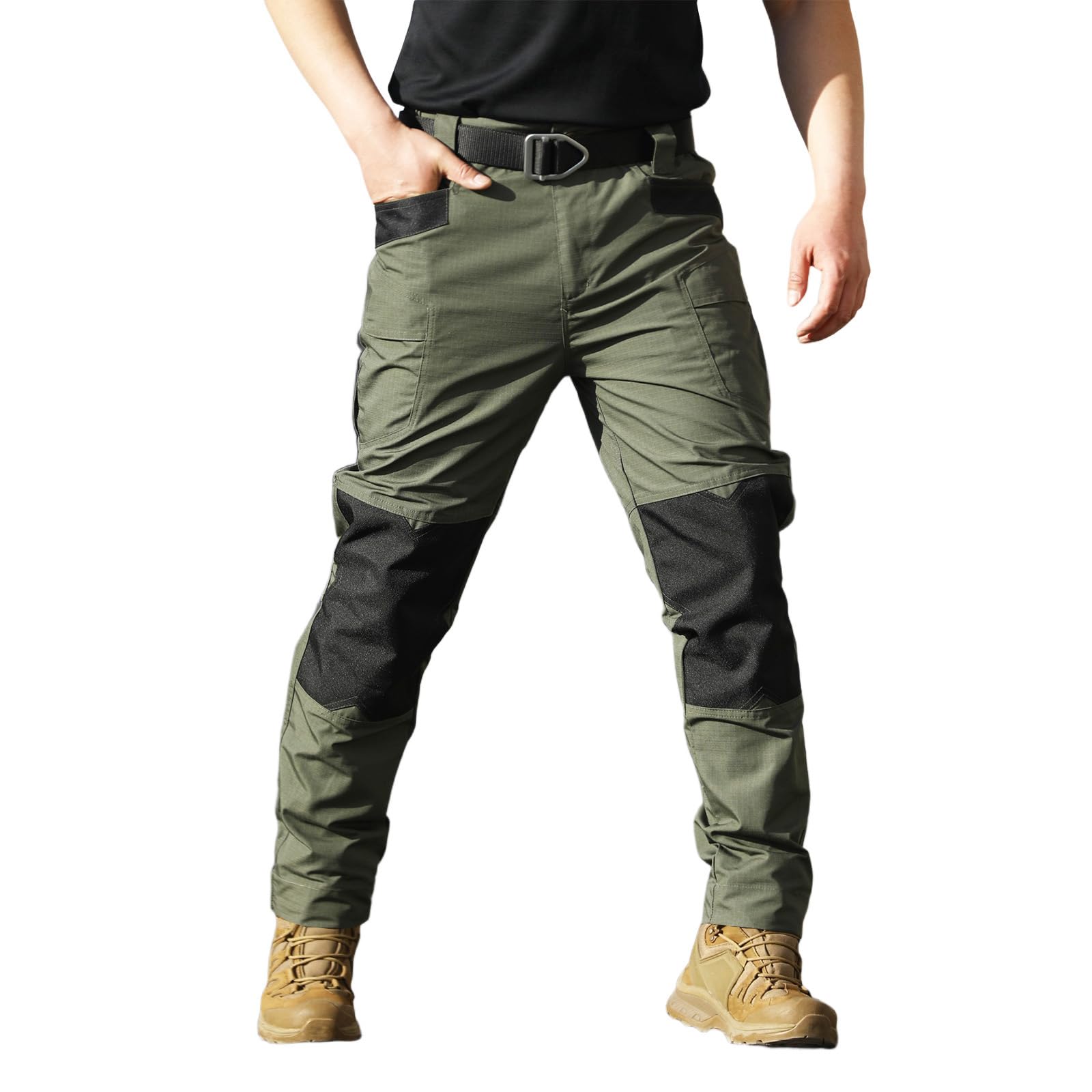 Men's Flex Stretch Tactical Pants, Water Resistant Ripstop Cargo Pants
