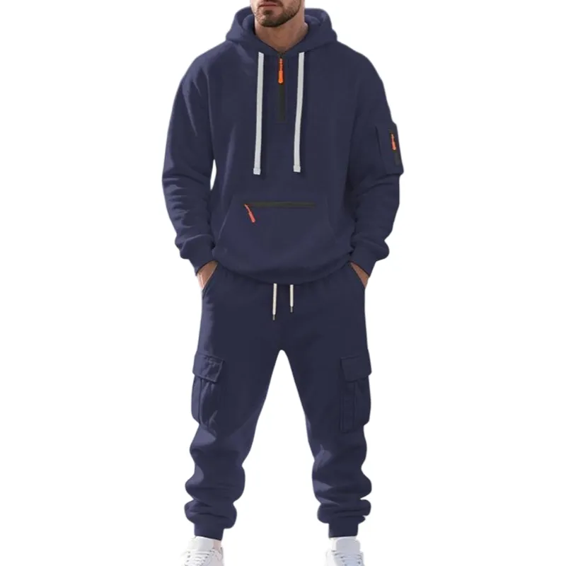 Men's 8-Pack Hoodie & Cargo Pants Tracksuit Set - 8 Colors, Only $24