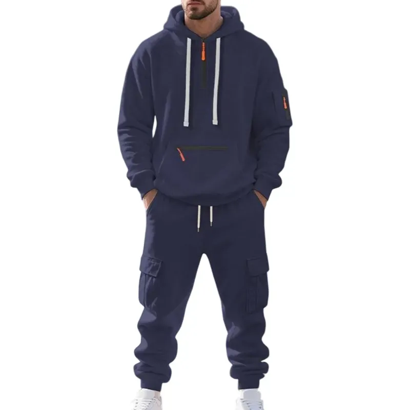 Men's 8-Pack Hoodie & Cargo Pants Tracksuit Set - 8 Colors, Only $24