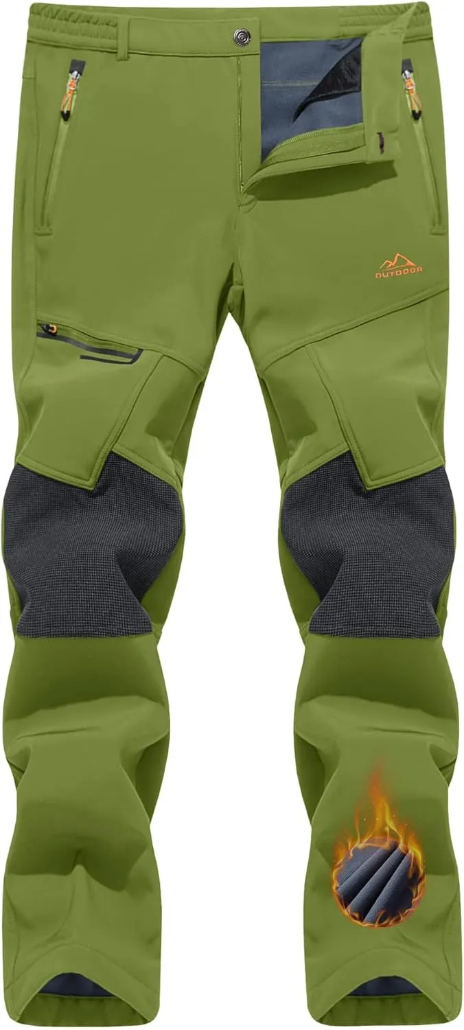 Men's Snow Ski Pants Winter Fleece Lined Pants for Mens