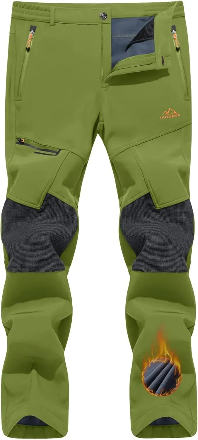 Men's Snow Ski Pants Winter Fleece Lined Pants for Mens