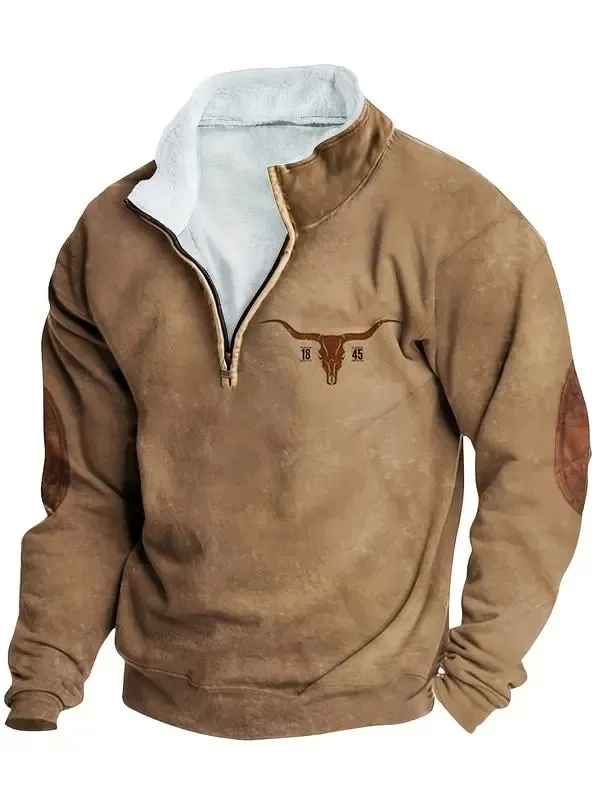 Men’s Ethnic Pattern Zip-Up Fleece Hoodie – Warm. Stylish. One-of-a-Kind. 🔥 Limited-Time Offer — 40% OFF This Week Only!