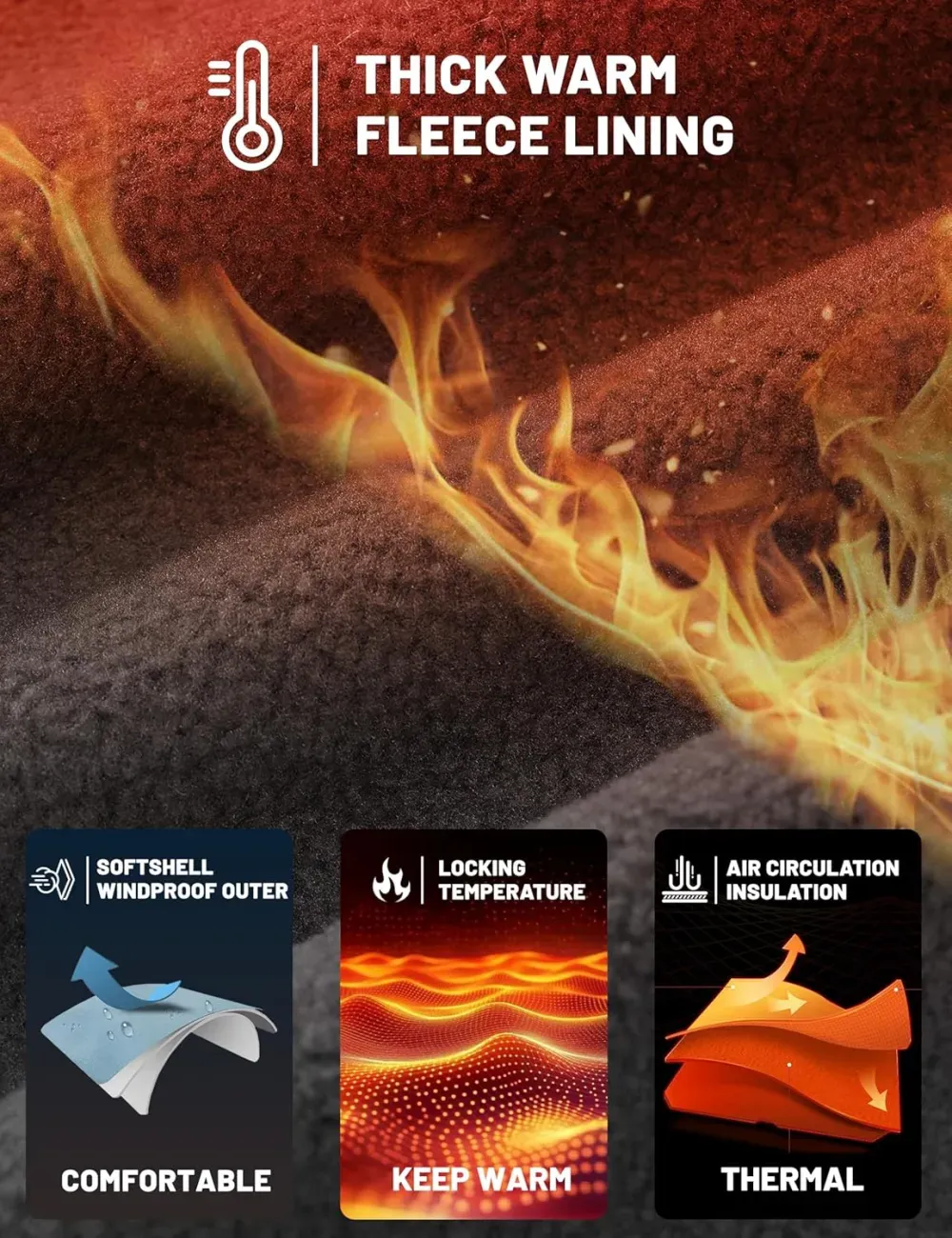 Men's Snow Ski Pants Winter Fleece Lined Pants for Mens