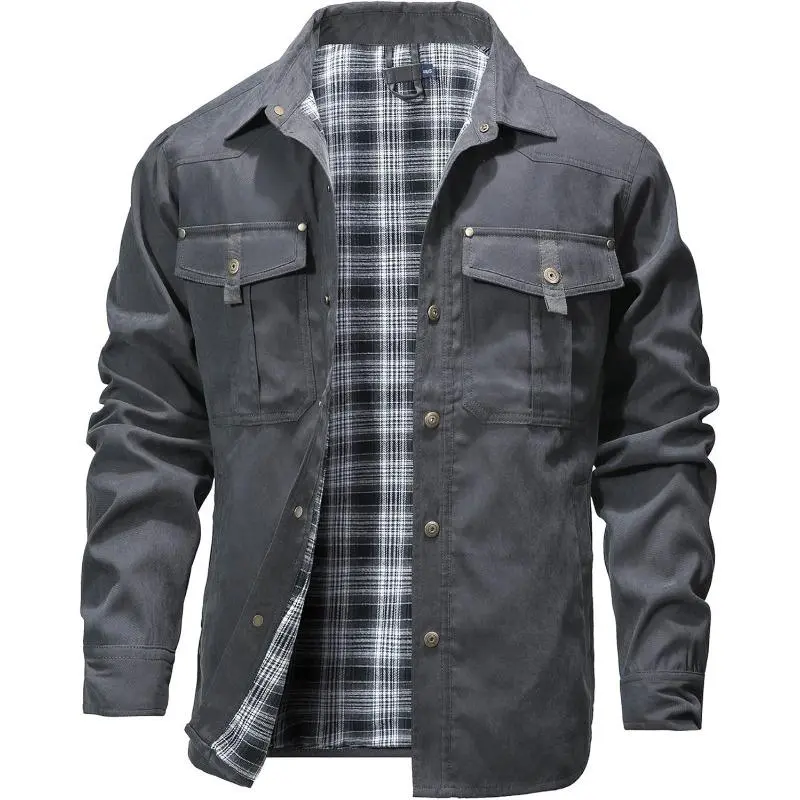 Men's Flannel Lined Shacket Jacket
