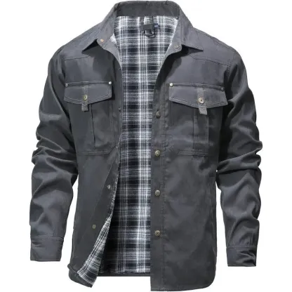 Men's Flannel Lined Shacket Jacket